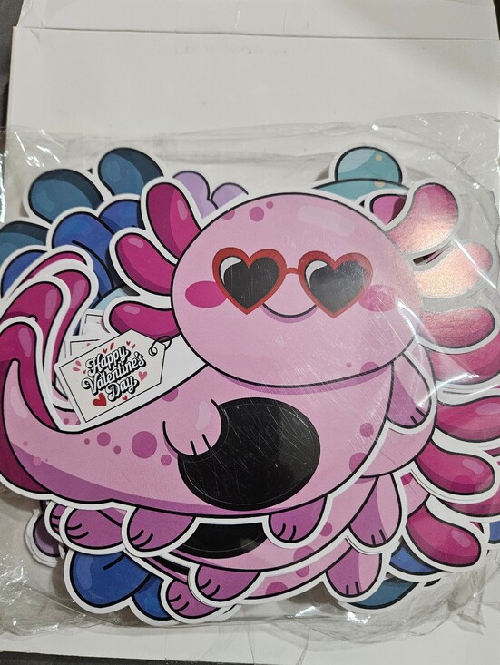 motipuns Other - 🖤 Pink Axolotl Valentine Card 72 Bulk Pack
